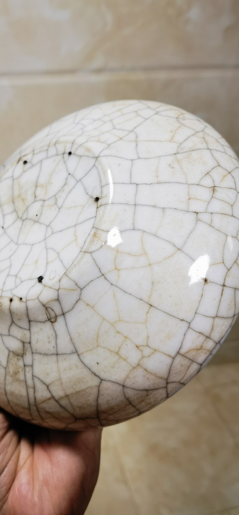 古玩陶瓷哥釉鏜鑼洗真品鑒賞圖