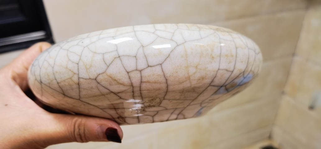 古玩陶瓷哥釉鏜鑼洗真品鑒賞圖