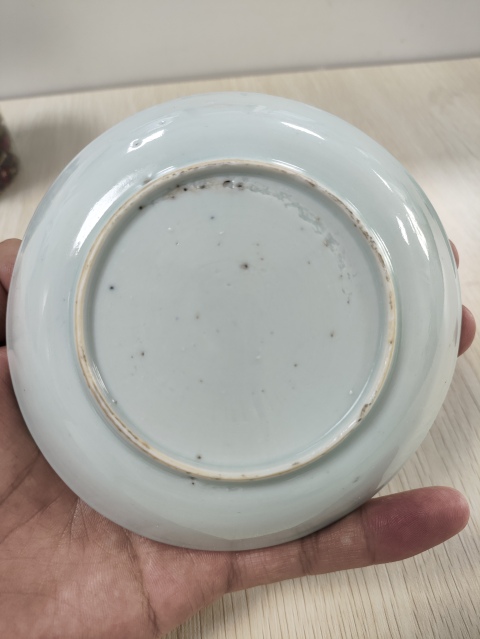 古玩陶瓷花鳥紋青花盤拍賣,當前價格350元