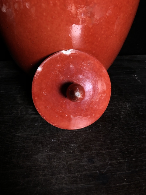古玩陶瓷紅釉冬瓜罐拍賣,當(dāng)前價格1600元