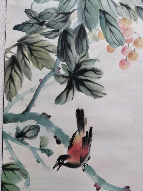 古玩字畫近現(xiàn)代海派著名花鳥大師江寒汀小寫意花鳥拍賣，當(dāng)前價(jià)格50000元