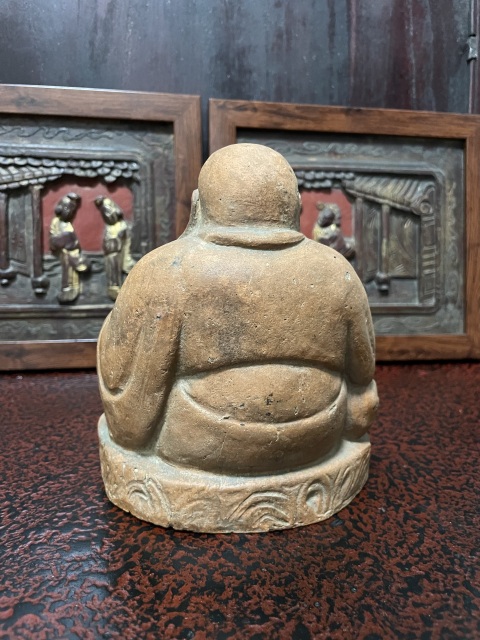 古玩陶瓷紫砂胎彌勒佛坐像拍賣，當(dāng)前價(jià)格4000元