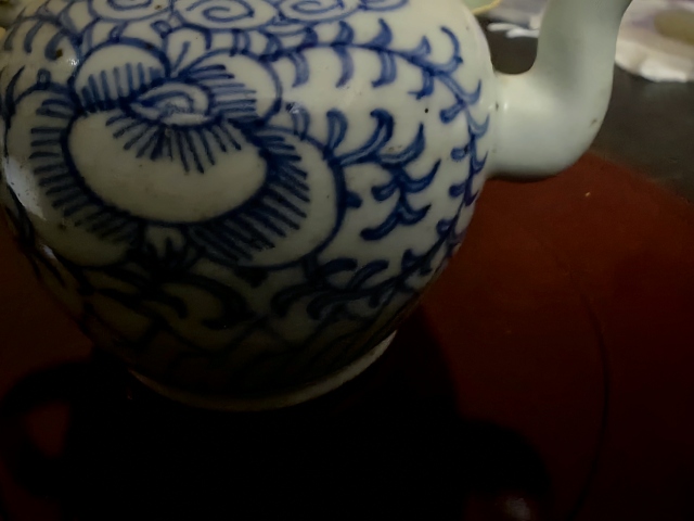 古玩陶瓷青花淡描花卉紋茶壺拍賣，當前價格299元