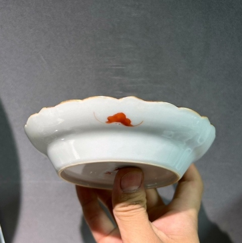 古玩陶瓷精品民窯-清道光咸豐超細路粉彩麻姑獻壽圖花口盤拍賣，當前價格3200元