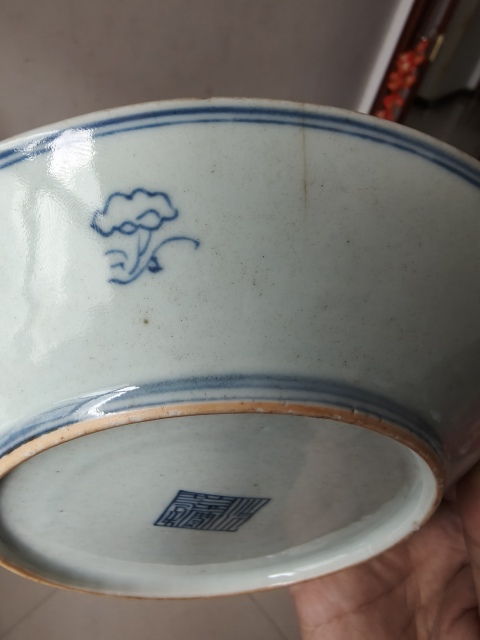 古玩陶瓷青花淡描花卉紋盤拍賣,當前價格880元