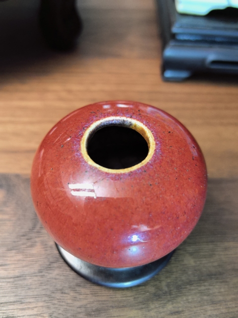 古玩陶瓷乾隆鈞紅釉窯變水盂拍賣,當(dāng)前價格9000元