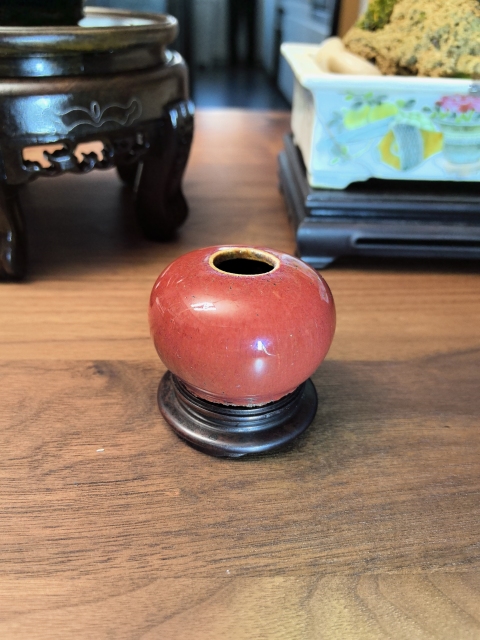 古玩陶瓷乾隆鈞紅釉窯變水盂拍賣,當(dāng)前價格9000元