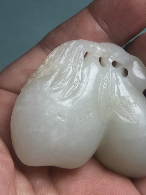 古玩玉器籽料白玉壽桃拍賣,當前價格13800元