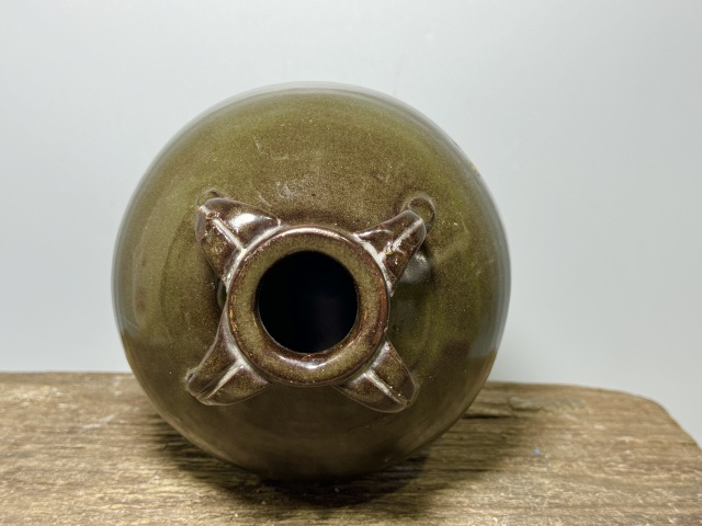 古玩陶瓷明末清初(館藏級(jí))茶葉末釉四系梅瓶拍賣,當(dāng)前價(jià)格3800元