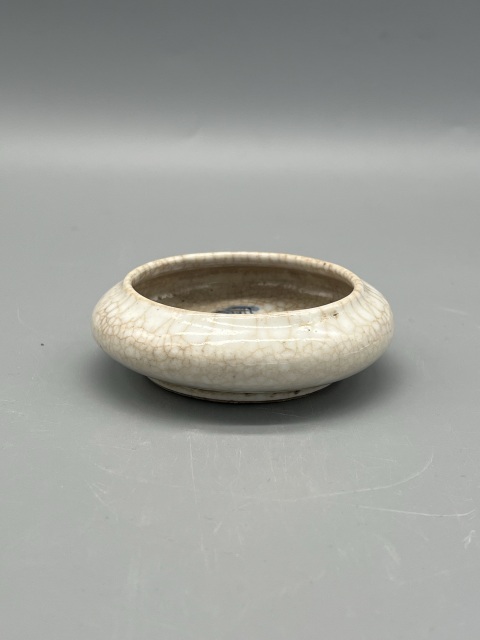古玩陶瓷清中晚期青花一把蓮鏜鑼洗拍賣,當(dāng)前價格2600元