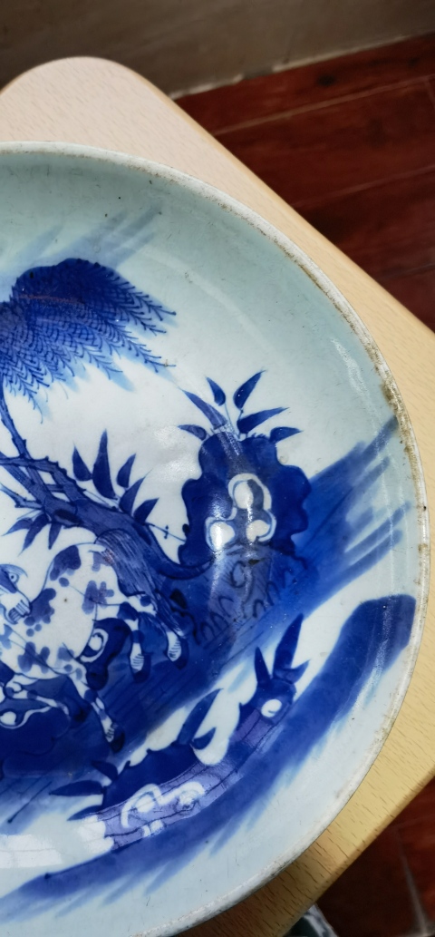古玩陶瓷清代青花盤真品鑒賞圖