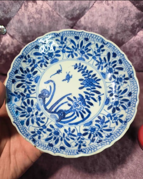 古玩陶瓷花卉紋青花盤拍賣,當前價格1200元