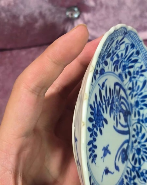古玩陶瓷花卉紋青花盤拍賣,當前價格1200元