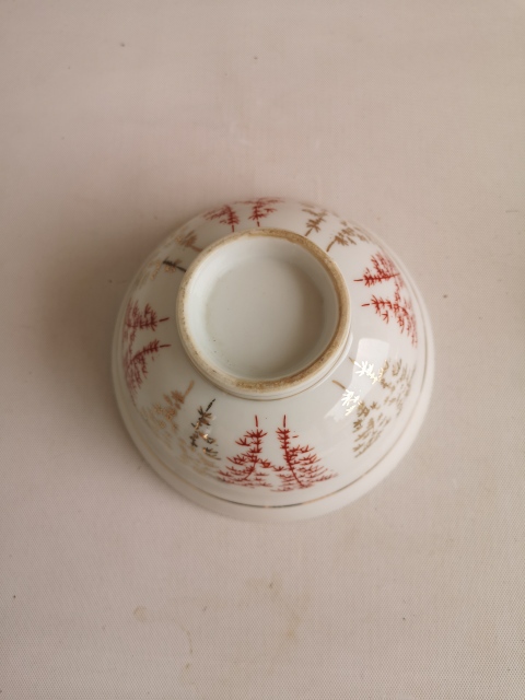 古玩陶瓷竹紋描金蓋碗拍賣,當前價格298元