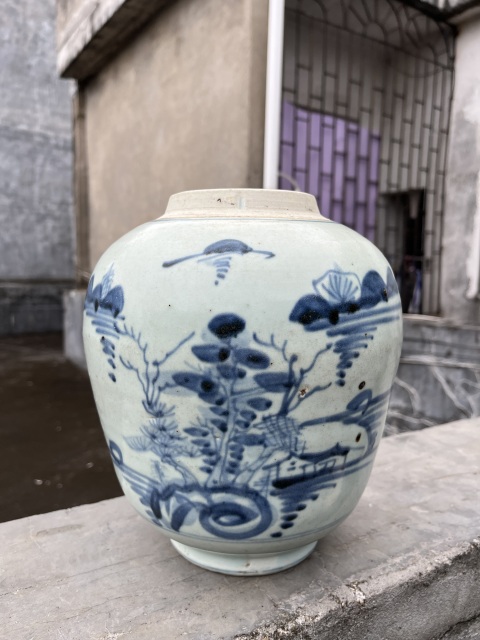 古玩陶瓷(保真卡)青花松竹梅紋大罐拍賣,當前價格1888元