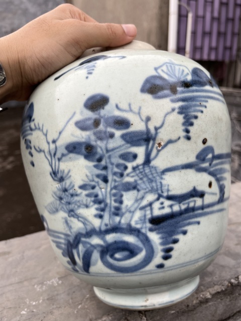古玩陶瓷(保真卡)青花松竹梅紋大罐拍賣,當前價格1888元