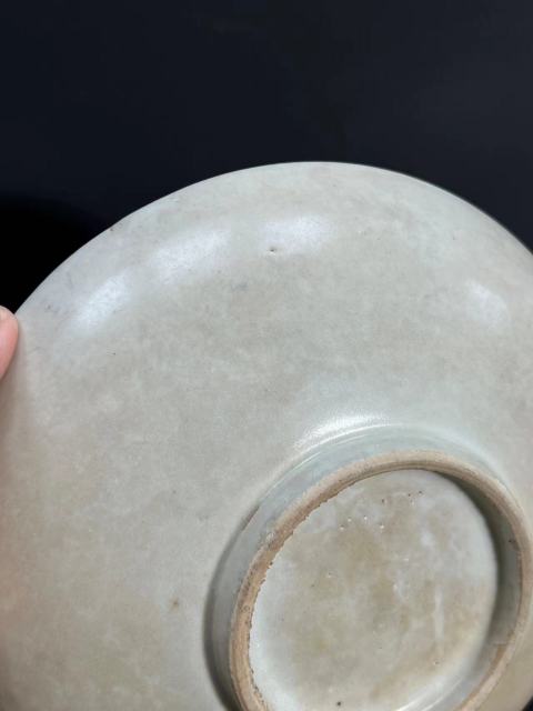 古玩陶瓷明末清初青花梧葉詩文盤拍賣,當前價格8888元