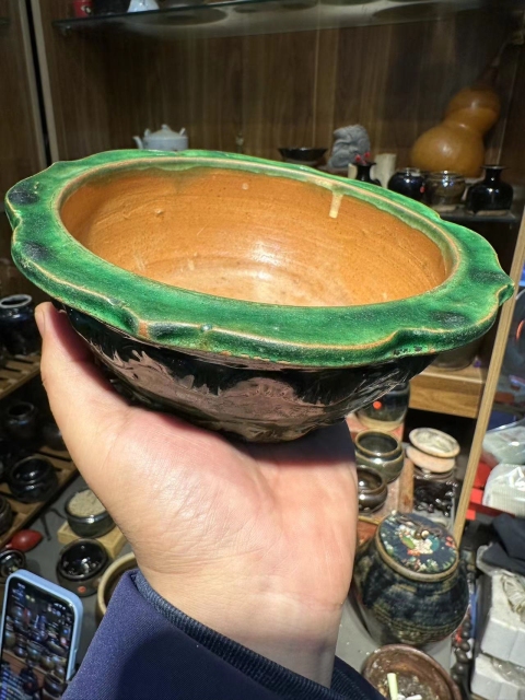 古玩陶瓷明三彩爐拍賣,當前價格2888元