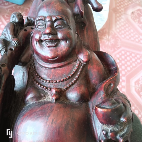 古玩雜項檀木雕五子鬧佛擺件拍賣，當前價格1850元