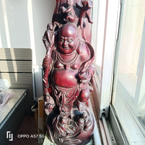 古玩雜項檀木雕五子鬧佛擺件拍賣，當前價格1850元
