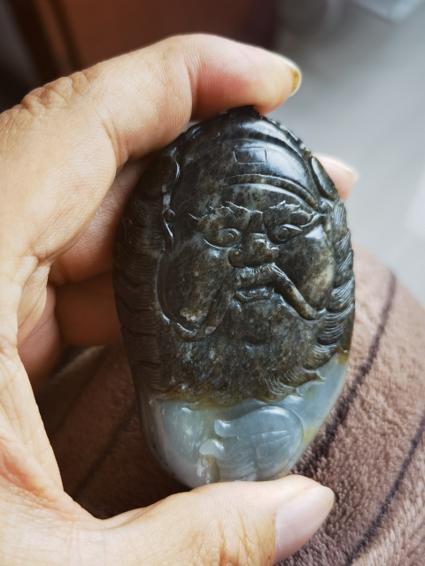 古玩玉器新疆籽料鐘馗拍賣,當前價格1500元