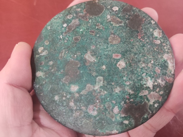 古玩銅器元代旋紋銅鏡拍賣,當前價格988元