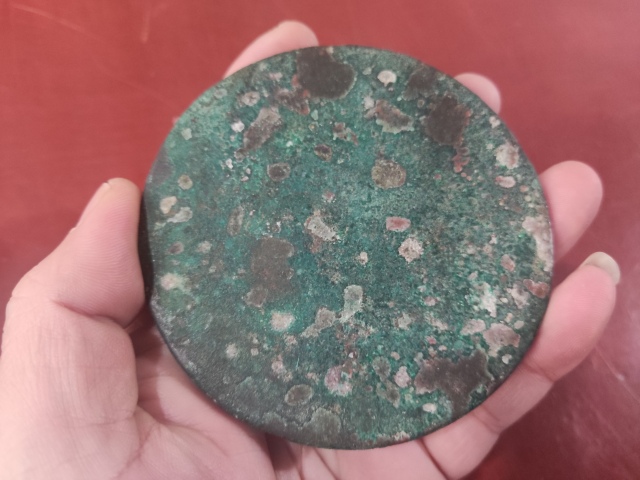 古玩銅器元代旋紋銅鏡拍賣,當前價格988元