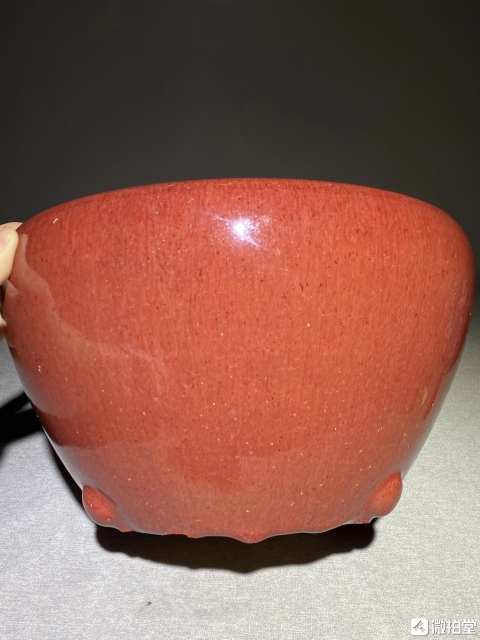 古玩陶瓷清乾隆窯變紅釉大香爐拍賣,當前價格3688元