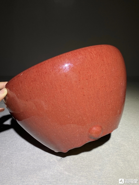古玩陶瓷清乾隆窯變紅釉大香爐拍賣,當前價格3688元