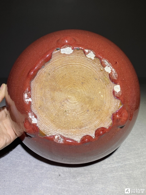 古玩陶瓷清乾隆窯變紅釉大香爐拍賣,當前價格3688元