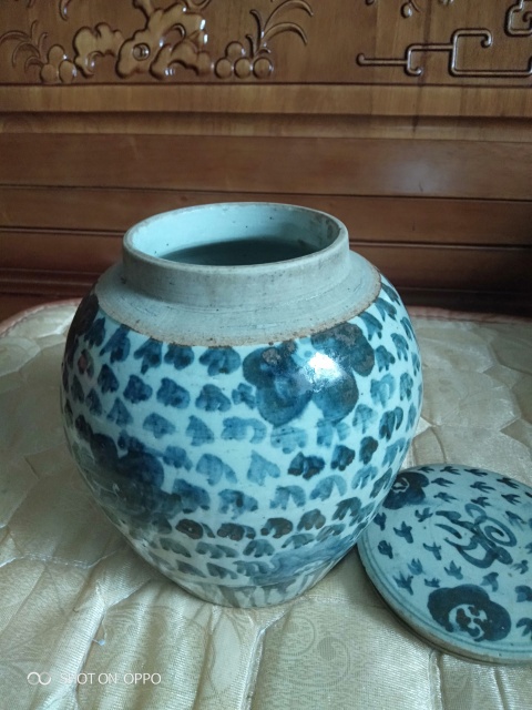 古玩陶瓷青花花卉紋蓋罐拍賣,當前價格568元