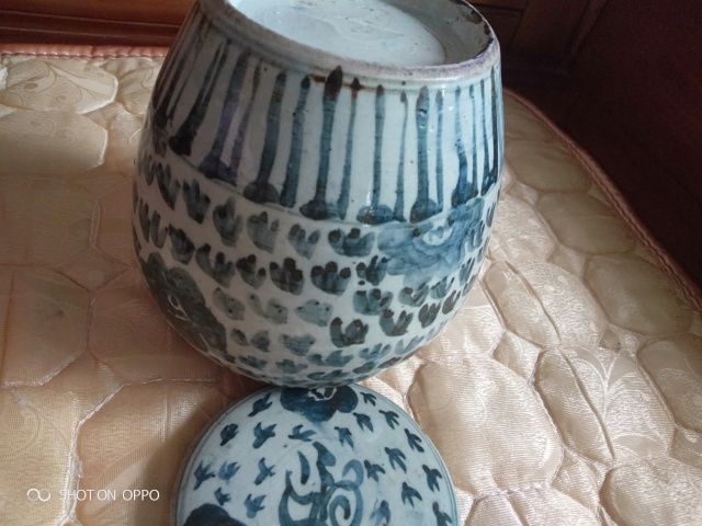 古玩陶瓷青花花卉紋蓋罐拍賣,當前價格568元