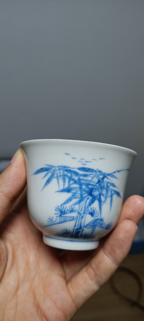 古玩陶瓷民國 江西瓷業(yè)公司藍(lán)彩人物紋杯拍賣,當(dāng)前價格1800元
