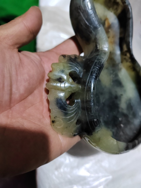 古玩玉器岫玉雕“葫蘆形筆洗”拍賣，當前價格1366元