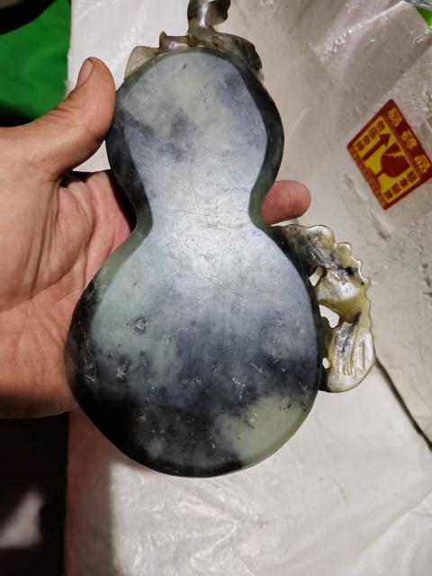 古玩玉器岫玉雕“葫蘆形筆洗”拍賣，當前價格1366元