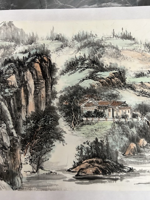古玩字畫(huà)梁永亮老師《溪山圖》拍賣(mài)，當(dāng)前價(jià)格758元