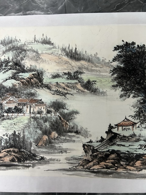 古玩字畫(huà)梁永亮老師《溪山圖》拍賣(mài)，當(dāng)前價(jià)格758元