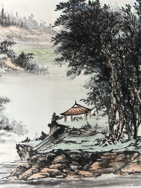 古玩字畫(huà)梁永亮老師《溪山圖》拍賣(mài)，當(dāng)前價(jià)格758元