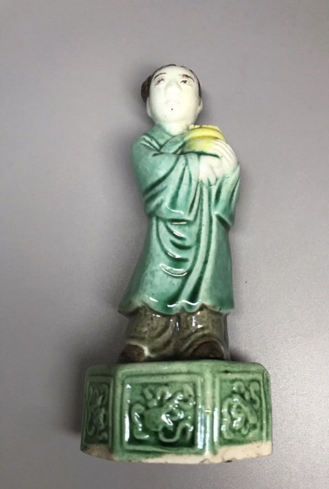 古玩陶瓷素三彩人物造像拍賣，當前價格1580元