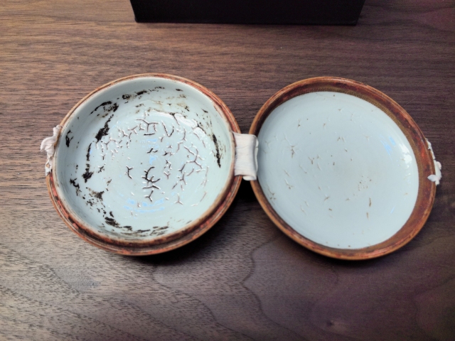 古玩陶瓷清中期祭紅印泥盒拍賣，當前價格11000元