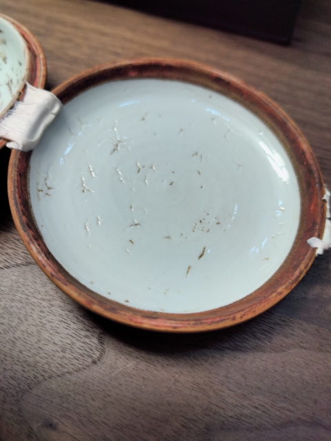 古玩陶瓷清中期祭紅印泥盒拍賣，當前價格11000元