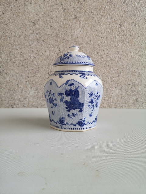 古玩陶瓷人物紋青花蓋罐拍賣，當前價格260元