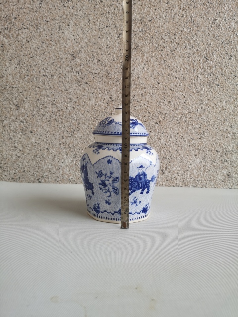 古玩陶瓷人物紋青花蓋罐拍賣，當前價格260元