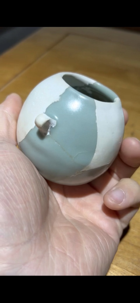 古玩陶瓷南宋龍泉窯鳥食缸拍賣,當前價格3800元