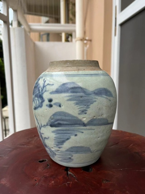 古玩陶瓷青花山水紋青花罐拍賣，當(dāng)前價(jià)格688元
