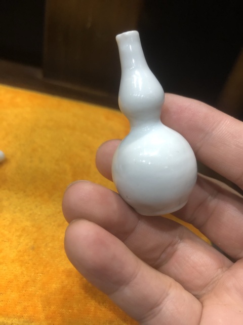 古玩陶瓷甜白釉小葫蘆瓶一對拍賣，當前價格3888元