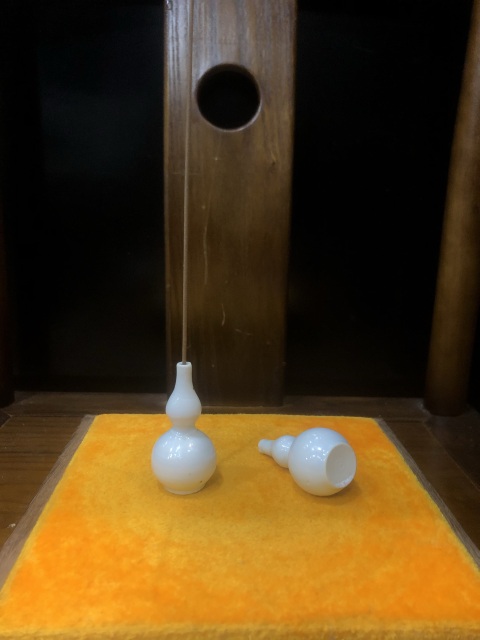 古玩陶瓷甜白釉小葫蘆瓶一對拍賣，當前價格3888元