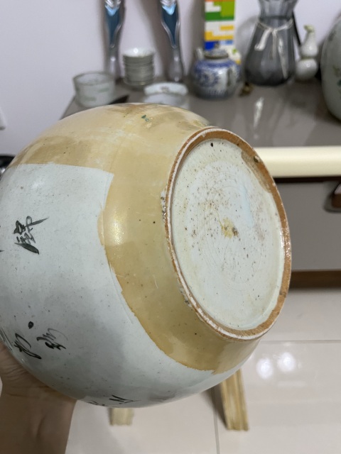 古玩陶瓷民國開窗山水詩文西瓜罐拍賣,當前價格288元