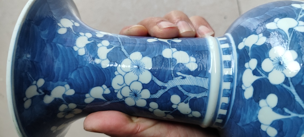 古玩陶瓷清中晚期青花冰梅鳳尾尊拍賣,當(dāng)前價格8800元