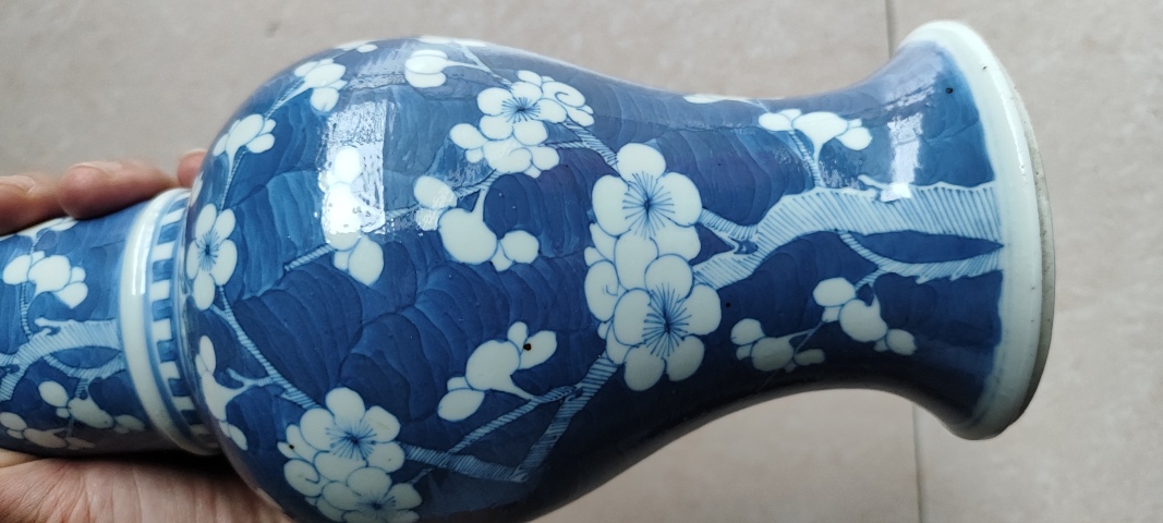 古玩陶瓷清中晚期青花冰梅鳳尾尊拍賣,當(dāng)前價格8800元